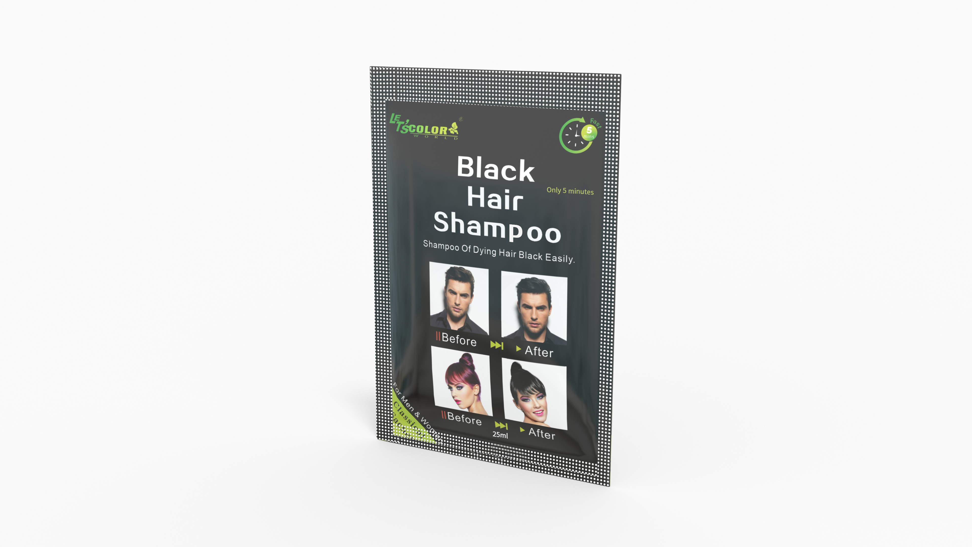 Shampoo de cor de cabelo preto para cabelos grisalhos sem efeitos colaterais